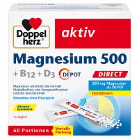 DOPPELHERZ Magnesium 500+B12+D3 Depot DIRECT Pell. - 60Stk