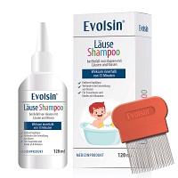 EVOLSIN Läuseshampoo mit Läusekamm - 120ml - Mittel gegen Läuse