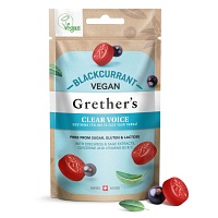 GRETHERS vegan Clear Voice blackcurrant Pastillen - 45g