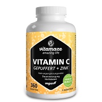 VITAMIN C GEPUFFERT 1000 mg hochdosiert+Zink Tabl. - 360Stk - Vegan