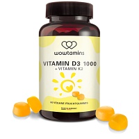 VITAMIN D3 1000+K2 Fruchtgummis hochdosiert - 60Stk - Vegan