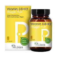 VITAMIN D3+K2 Pflüger PUR 1.000 I.E./75 µg Kapseln - 120Stk