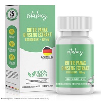 ROTER PANAX Ginseng Extrakt 600 mg vegan Kapseln - 120Stk - Gedächtnis & Konzentration
