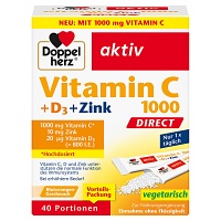 DOPPELHERZ Vitamin C 1000+D3+Zink DIRECT Pellets - 40Stk - Immunsystem & Zellschutz