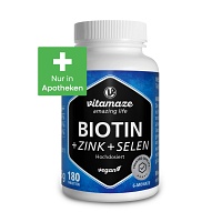 BIOTIN 10 mg hochdosiert+Zink+Selen Tabletten - 180Stk