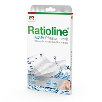 RATIOLINE aqua Pflaster 10x20 cm steril transp. - 5Stk