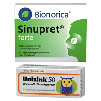 Sinupret Forte Dragees + Unizink 50 - 20+50Stk - Sparset